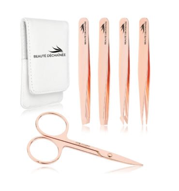 PRECISION EYEBROW TWEEZERS SET PACK OF 6 (ROSE GOLD)