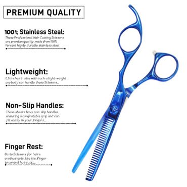 THINNING SHEARS 6.5 INCH PROFESSIONAL SALON BARBER HAIRCUT SCISSORS (BLUE COLOR)