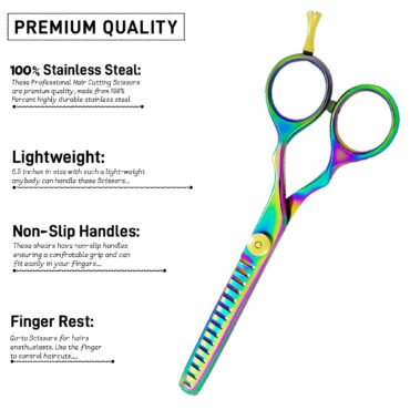 PROFESSIONAL BARBER THINNING SCISSORS 6.5 INCH (MULTI COLOR)