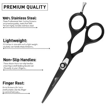 6.5″ INCH PROFESSIONAL HAIRDRESSING ULTRA SHARP SCISSORS SET, BLACK