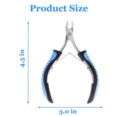 Professional Non-Slip Cuticle Cutter Stainless Steel Nipper Blue