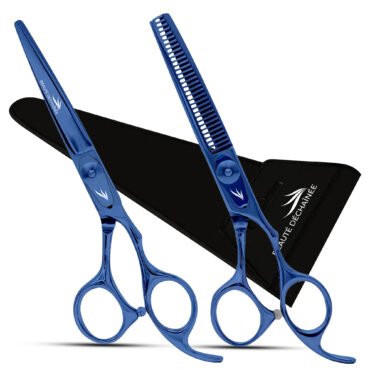 6.5 INCH PROFESSIONAL BARBER SHARP HAIR SCISSORS SHEARS KIT, (BLUE)