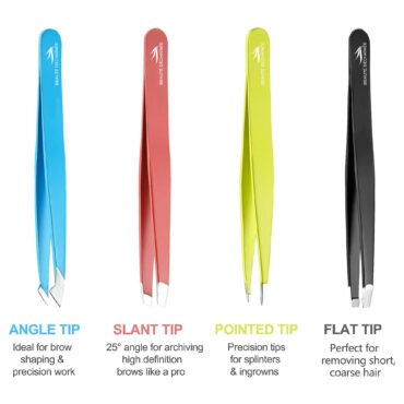 PROFESSIONAL STAINLESS STEEL EYEBROWS TWEEZERS (MULTI-COLOR)