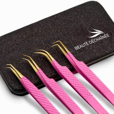 EYELASH TWEEZERS SET (4 PIECES)