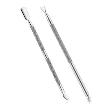 Cuticle Pusher Dual Sided – Sharp Edge Spoon Shaped Double Ended Cuticle Pusher Remover Cleaner Surgical Medical Grade Stainless Steel Manicure Pedicure Nail Art Care Tools 2 Pc Set