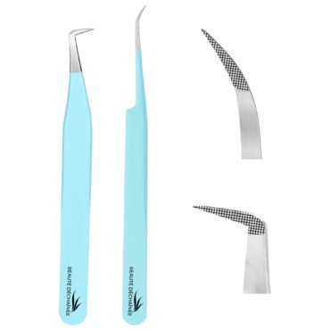 Set of 2 Eyelash Tweezers With Packing