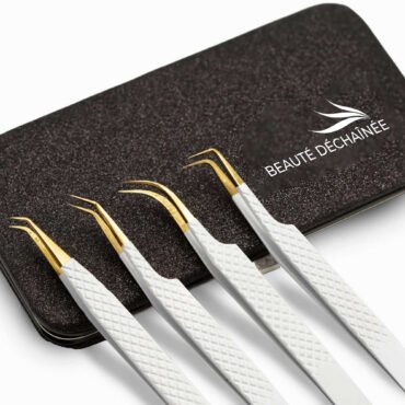 EYELASH TWEEZERS SET (4 PIECES)