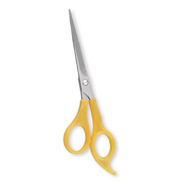 PLASTIC HANDLE HAIR CUTTING SCISSORS (6.5 INCH) (YELLOW COLOR)