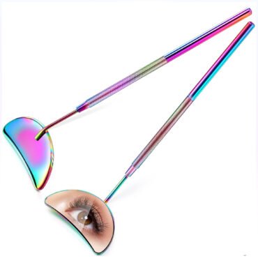 Lash Mirror Eyelash Extension Mirror Half-moon Shape Lash Mirror Stainless Steel Eyelash Mirror Tool Large Eyelash Inspection Mirror for Women (5.7 INCH)