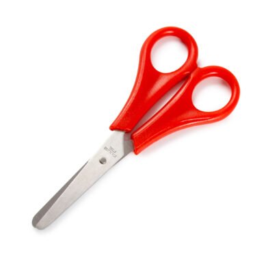 Plastic Handle Hair Cutting Scissors Small Size 3.7 inch (Orange Color)