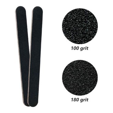 100/180 Grit Nail Files, Black Professional Reusable Emery Boards Manicure Tool for Acrylic Nails, Nail Buffering Files